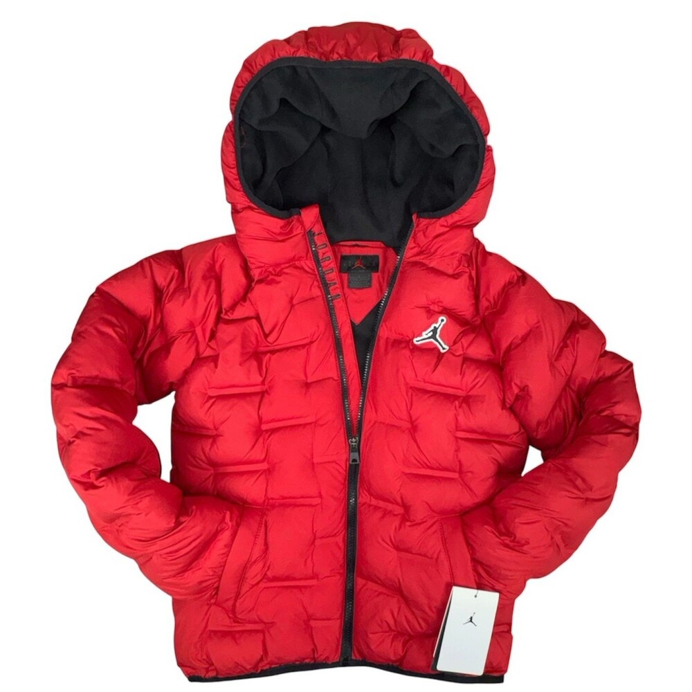 Nike Boys Large 14/16 Jacket Puffer Air Jordan Welded Gym Red Winter New